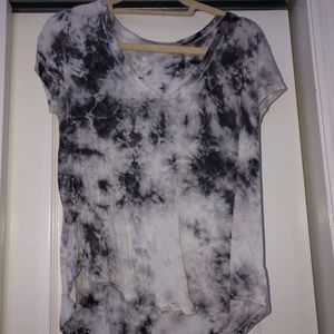 Tye-dye black &white American eagle tee
